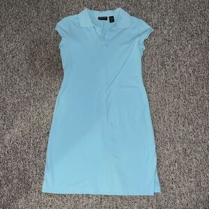 New York & Co sky blue midi polo dress cap sleeves M